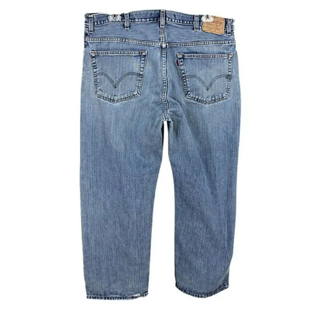 Levi’s 559 Relaxed Fit Jeans Straight Leg Blue Light Wash Distressed Men’s 40x30